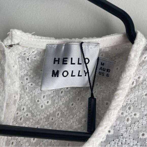 HELLO MOLLY Dream With Me Eyelet Open Back Dress White - Picture 6 of 10